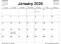 January 2026 Calendar - Inch Calculator