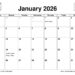 January 2026 Calendar - Inch Calculator